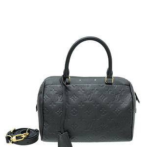 Louis Vuitton Noir Monogram Empreinte Speedy Bandouliere 25 Bag