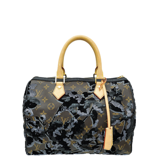 Louis Vuitton Monogram Fleur Jais Speedy 30 Bag