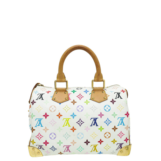 Buy Pre-owned & Brand new Luxury Louis Vuitton White Monogram Multicolor  Speedy 30 Bag Online