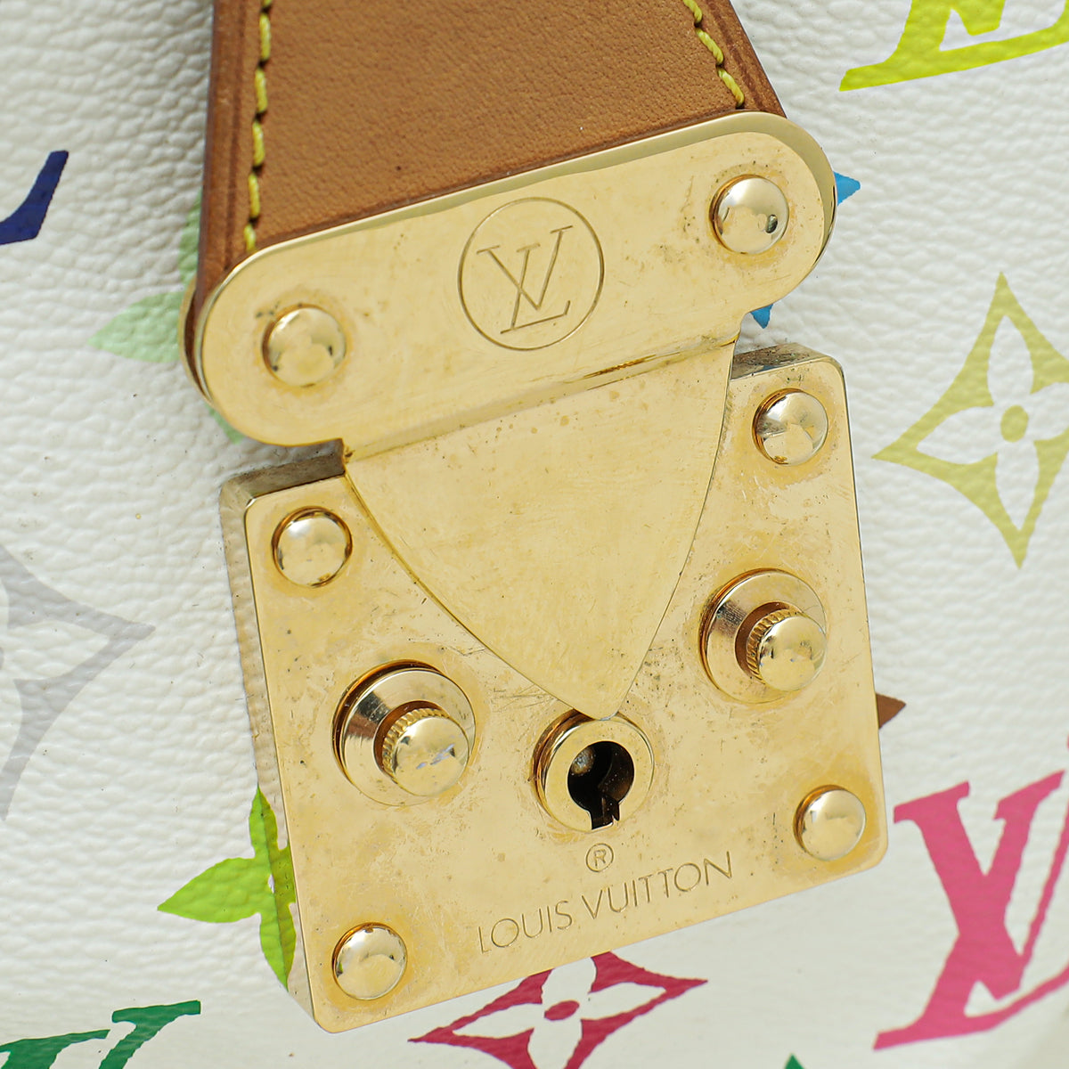 Louis Vuitton Monogram White Multicolor Speedy 30 Bag