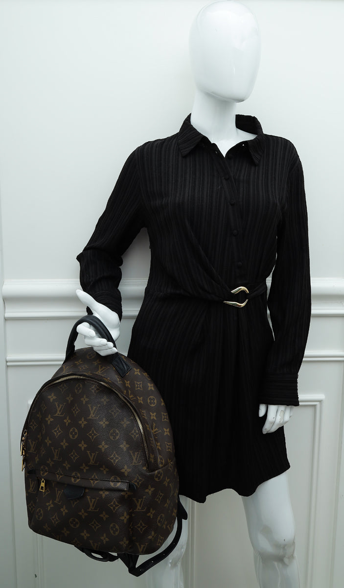 louis vuitton backpack size Louis Vuitton Monogram Black Palm Spring MM BackPack Bag – THE CLOSET