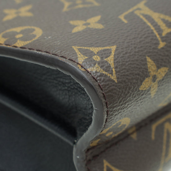 Louis Vuitton Monogram Canvas & Black Leather Victoire Bag Brown