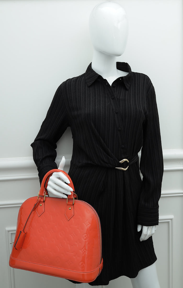 Louis Vuitton Rose Litchi Monogram Vernis Alma PM Bag