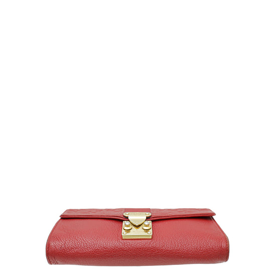 Louis Vuitton Red Monogram Empreinte Saint Germain Pochette With Chain