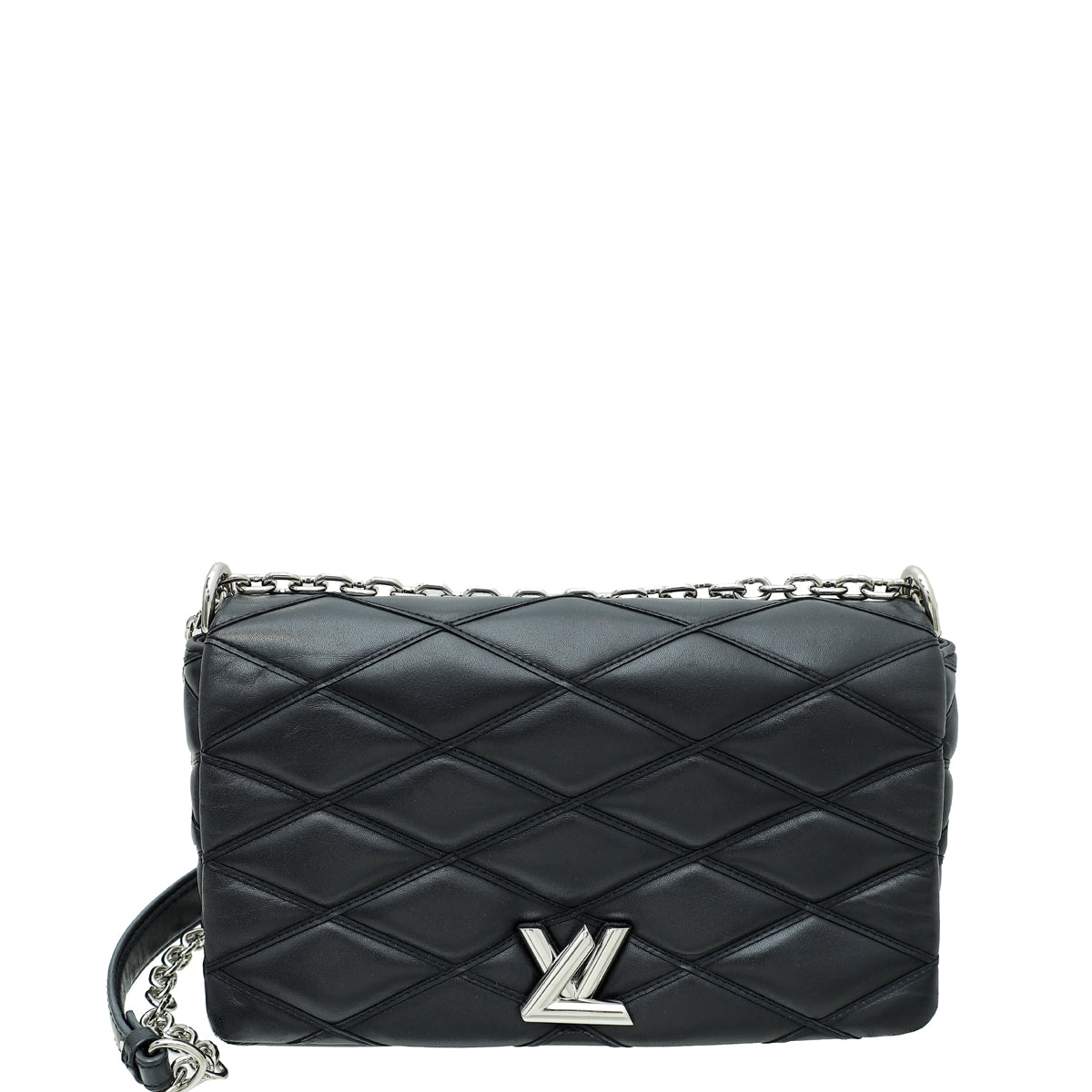 Louis Vuitton Black Quilted Lambskin Leather GO-14 Malletage MM