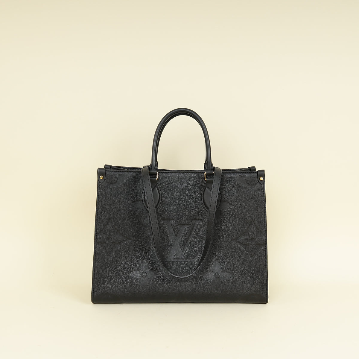 Louis Vuitton Black Monogram empreinte Onthego MM Bag