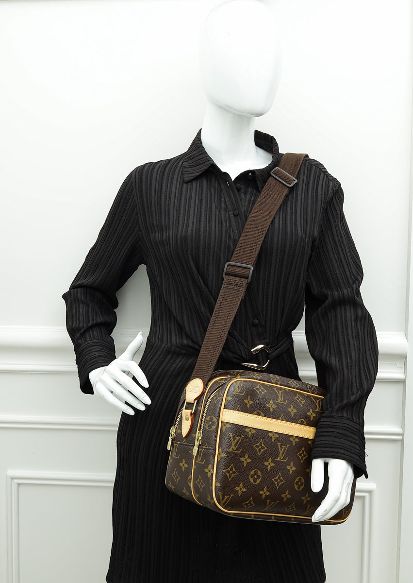 Louis Vuitton Brown Monogram Reporter PM Crossbody Bag