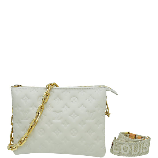 Louis Vuitton Cream Embossed Monogram Coussin PM Bag