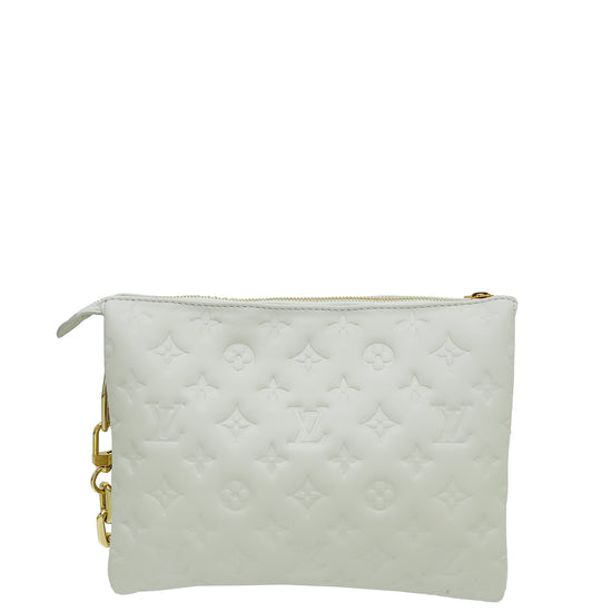 Louis Vuitton Cream Embossed Monogram Coussin PM Bag