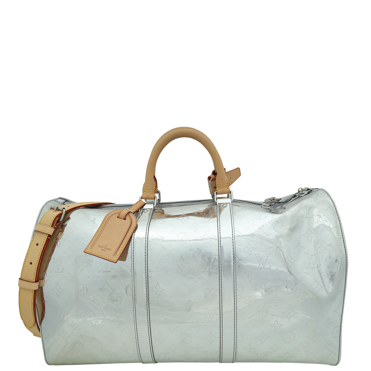 Louis Vuitton Monogram Mirror Silver Keepall Mirror 50 Bandouliere Bag-Louis Vuitton-THE CLOSET
