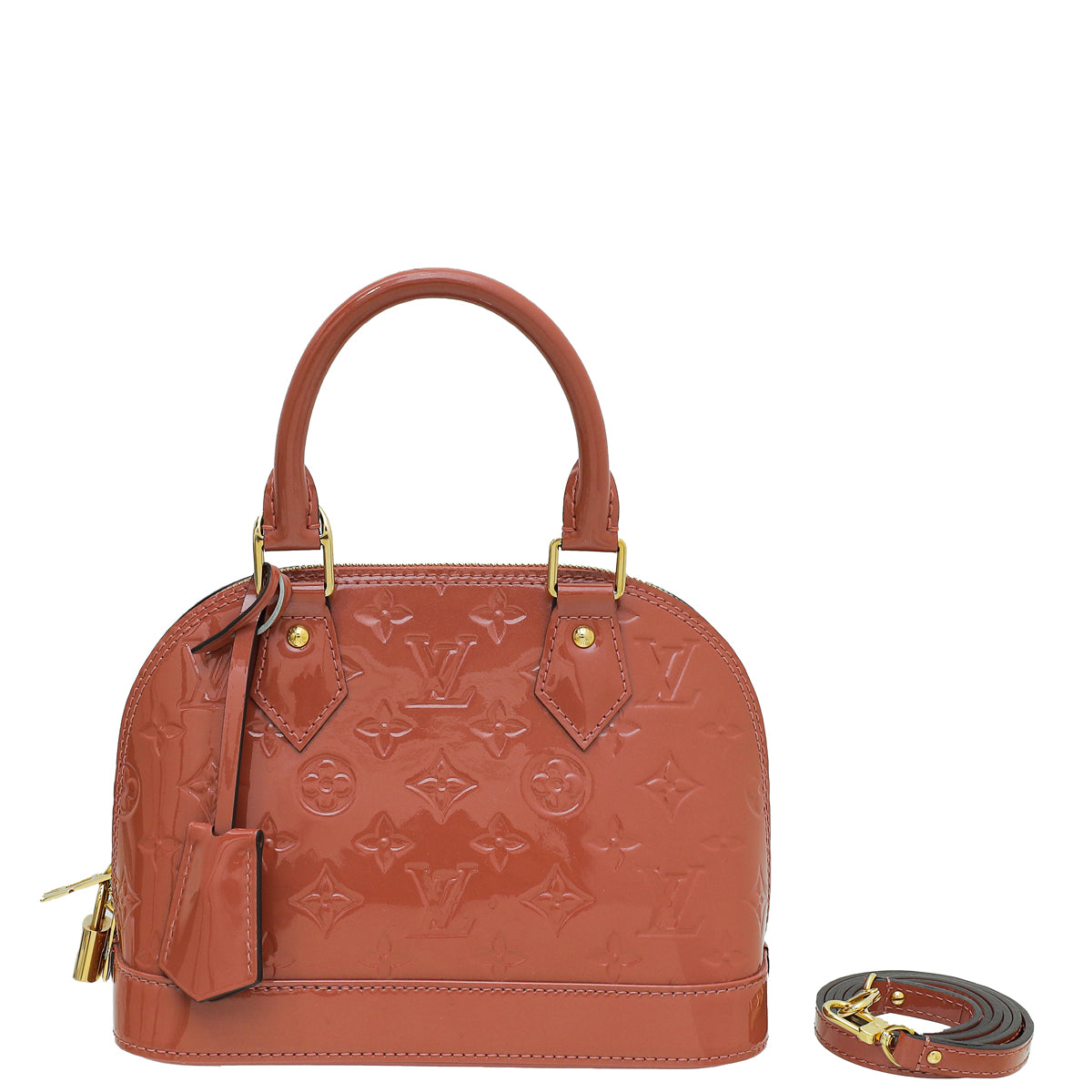 Louis Vuitton Rose Velours Monogram Vernis Alma BB Bag-Louis Vuitton-THE CLOSET