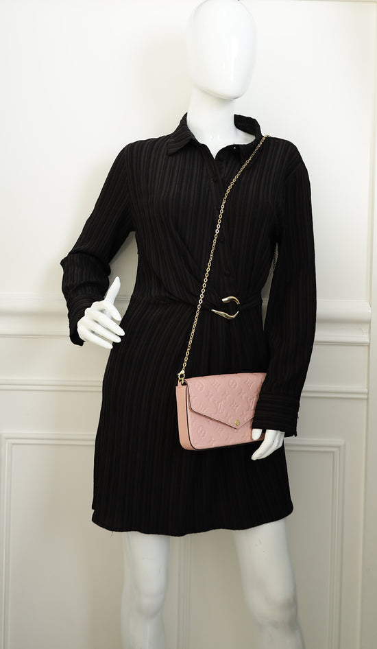 Louis Vuitton Rose Poudre Monogram Empreinte Pochette Felicie