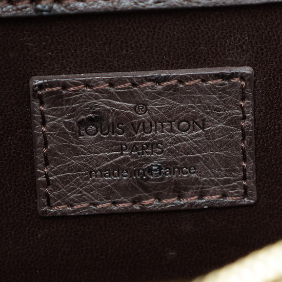 Louis Vuitton Chocolate Brown Ostrich Deesse MM Bag