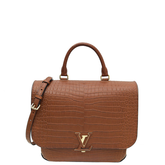Louis Vuitton Cognac Matte Crocodile Volta Bag