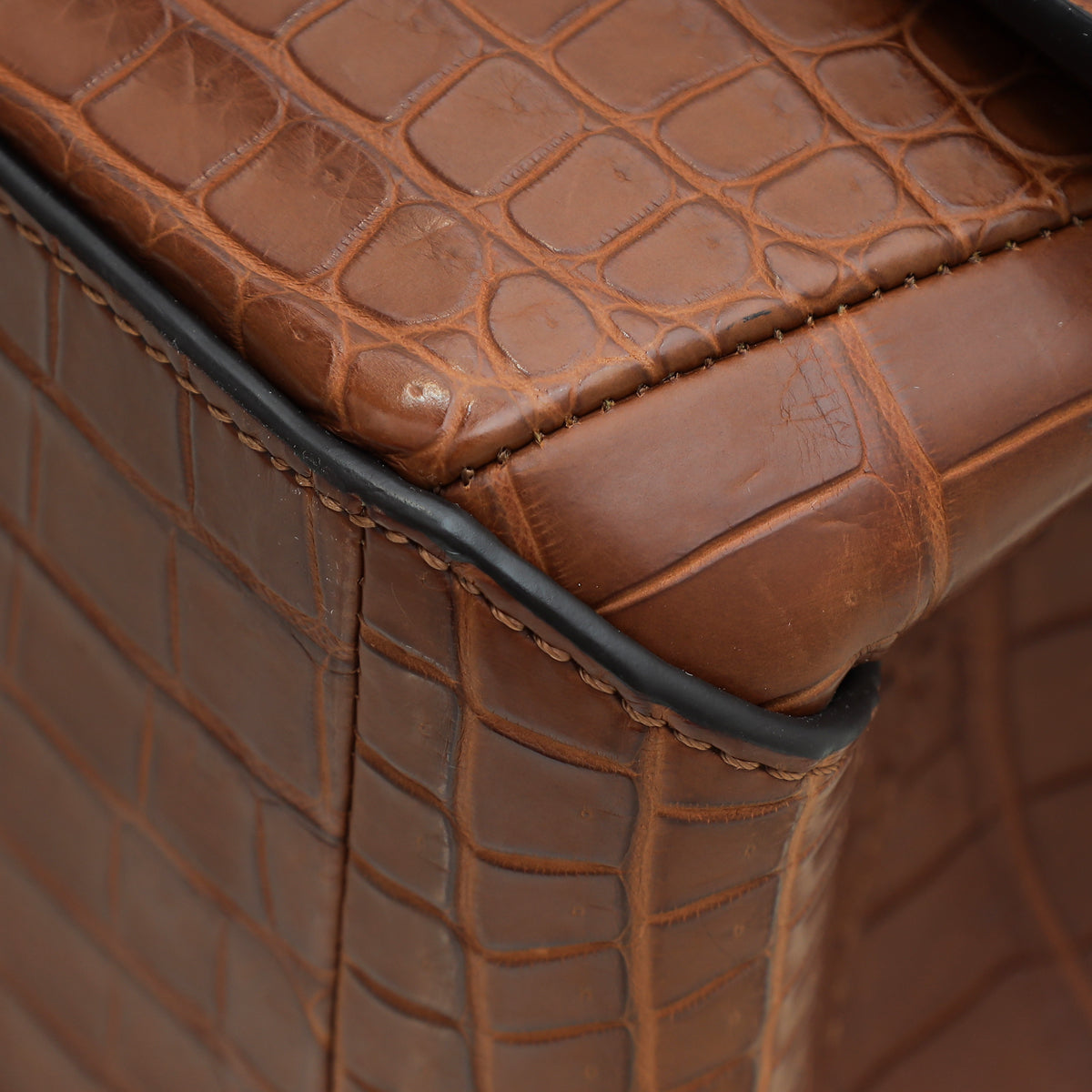 Louis Vuitton Cognac Matte Crocodile Volta Bag – THE CLOSET