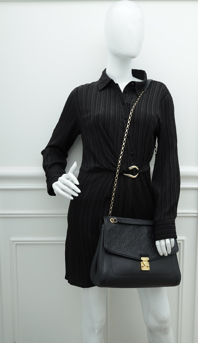 Authentic Louis Vuitton Black Empreinte Leather Saint-Germain PM Bag