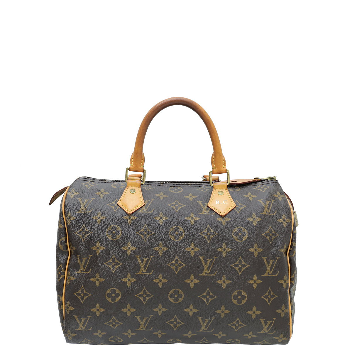 Louis Vuitton Brown Monogram Speedy 30 Bag W/ R.C Initials-Louis Vuitton-THE CLOSET