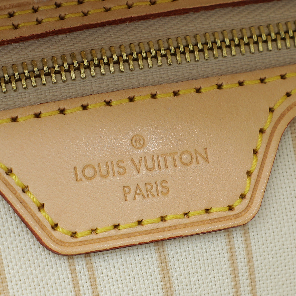 Louis Vuitton Damier Azur Neverfull MM Bag W/ "LEI" Initials"