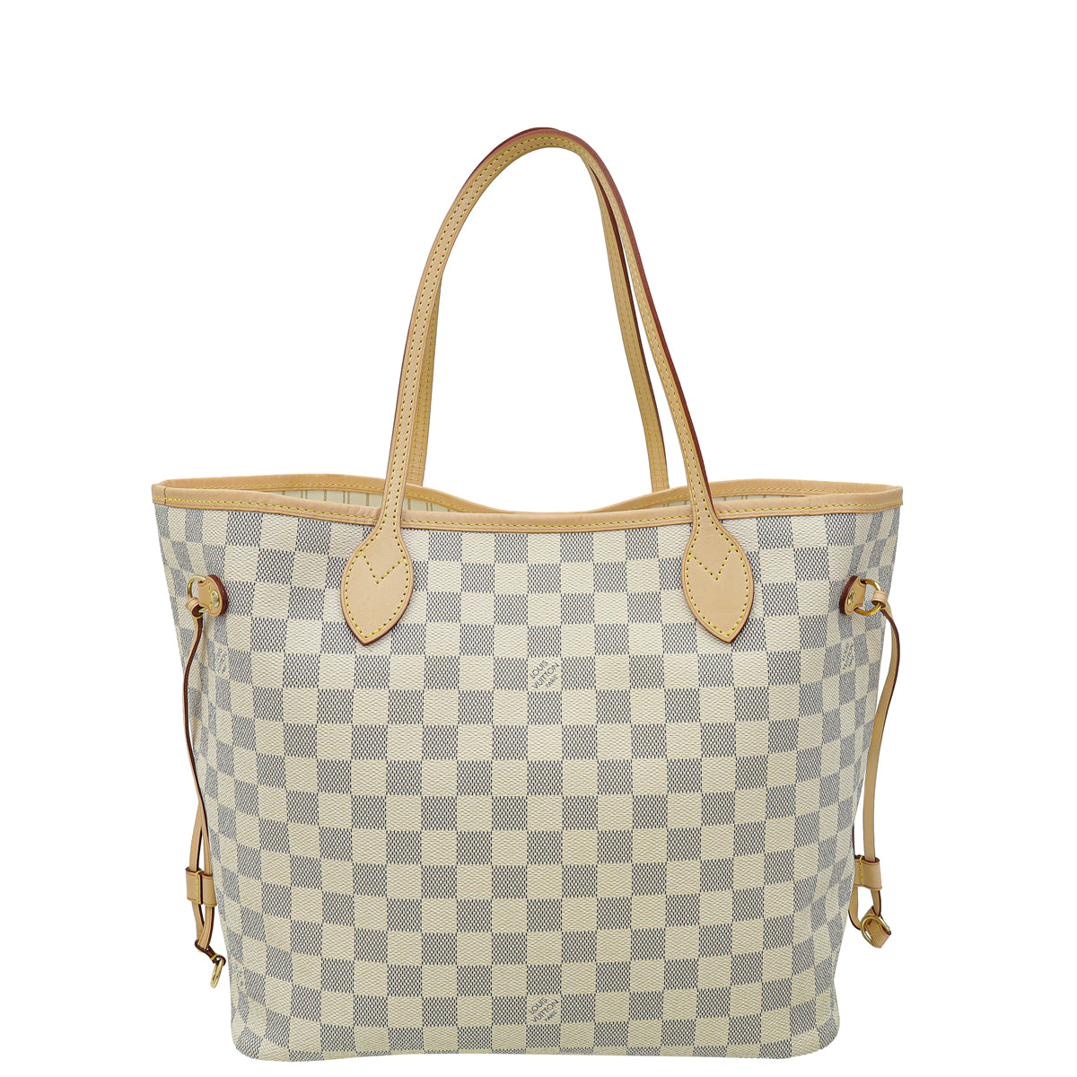 Louis Vuitton Damier Azur Neverfull MM Bag W/ "LEI" Initials"