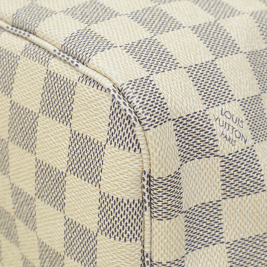 Louis Vuitton Damier Azur Neverfull MM Bag W/ "LEI" Initials"