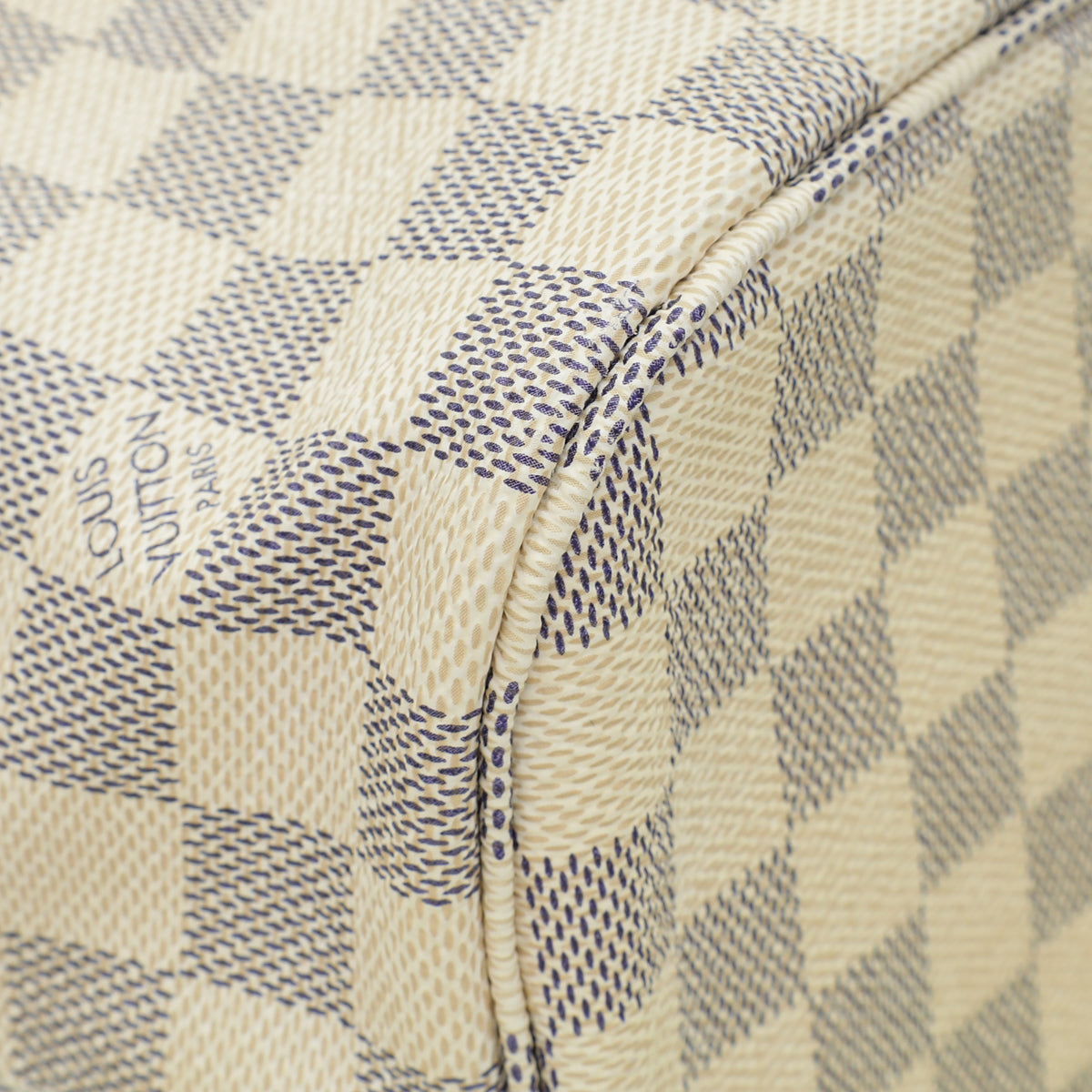 Louis Vuitton Damier Azur Neverfull MM Bag W/ "LEI" Initials"