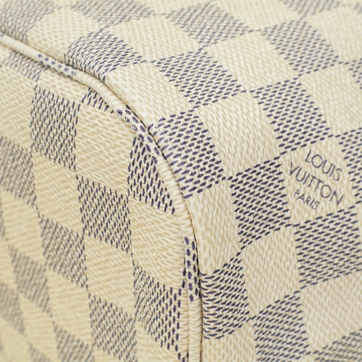 Louis Vuitton Damier Azur Neverfull MM Bag W/ "LEI" Initials"