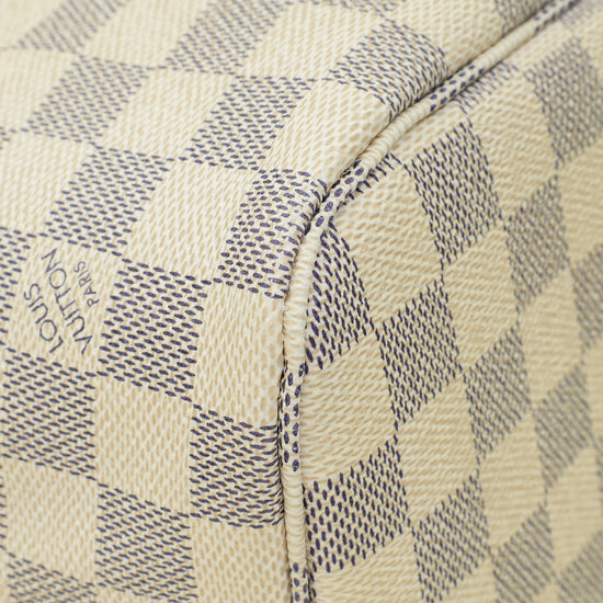 Louis Vuitton Damier Azur Neverfull MM Bag W/ "LEI" Initials"