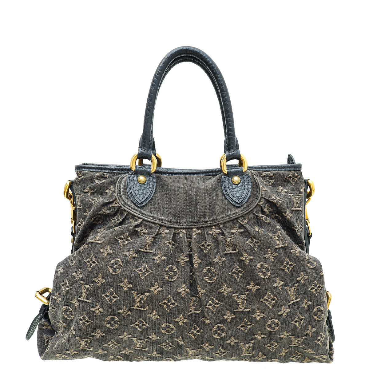Louis Vuitton Black Aged Denim Monogram Neo Cabby GM Bag-Louis Vuitton-THE CLOSET