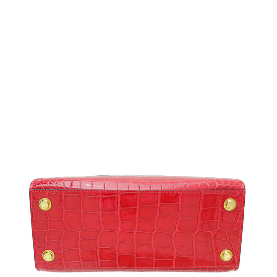 Louis Vuitton Red Shiny Alligator City Steamer PM Bag