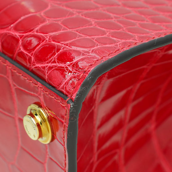 Louis Vuitton Red Shiny Alligator City Steamer PM Bag