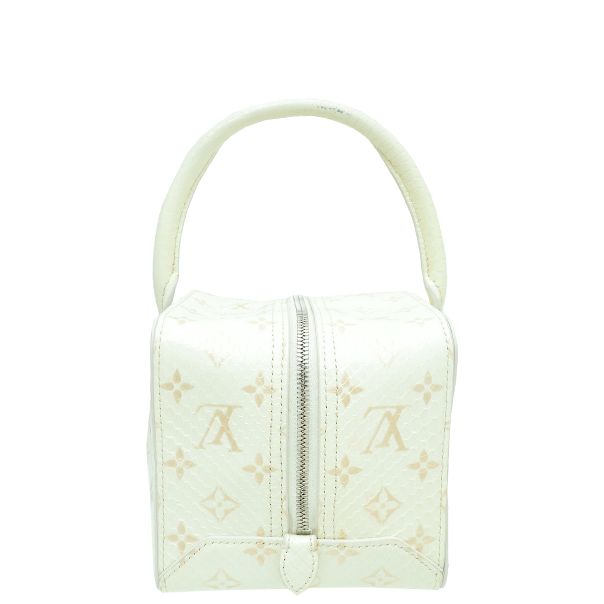 Louis Vuitton White Monogram Shiny Python Square Bag-Louis Vuitton-THE CLOSET
