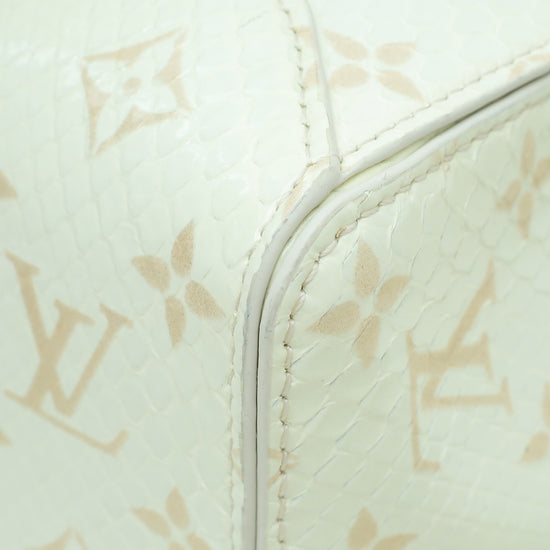 Louis Vuitton White Monogram Shiny Python Square Bag