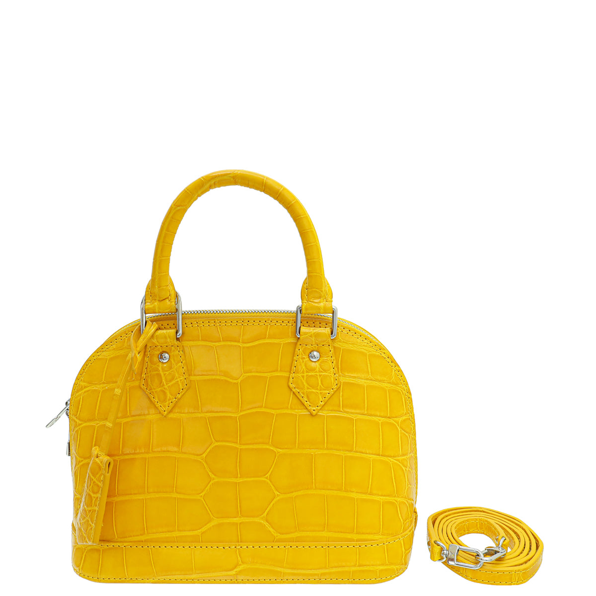 Louis Vuitton Jaune D'Or Shiny Crocodile Alma BB Bag