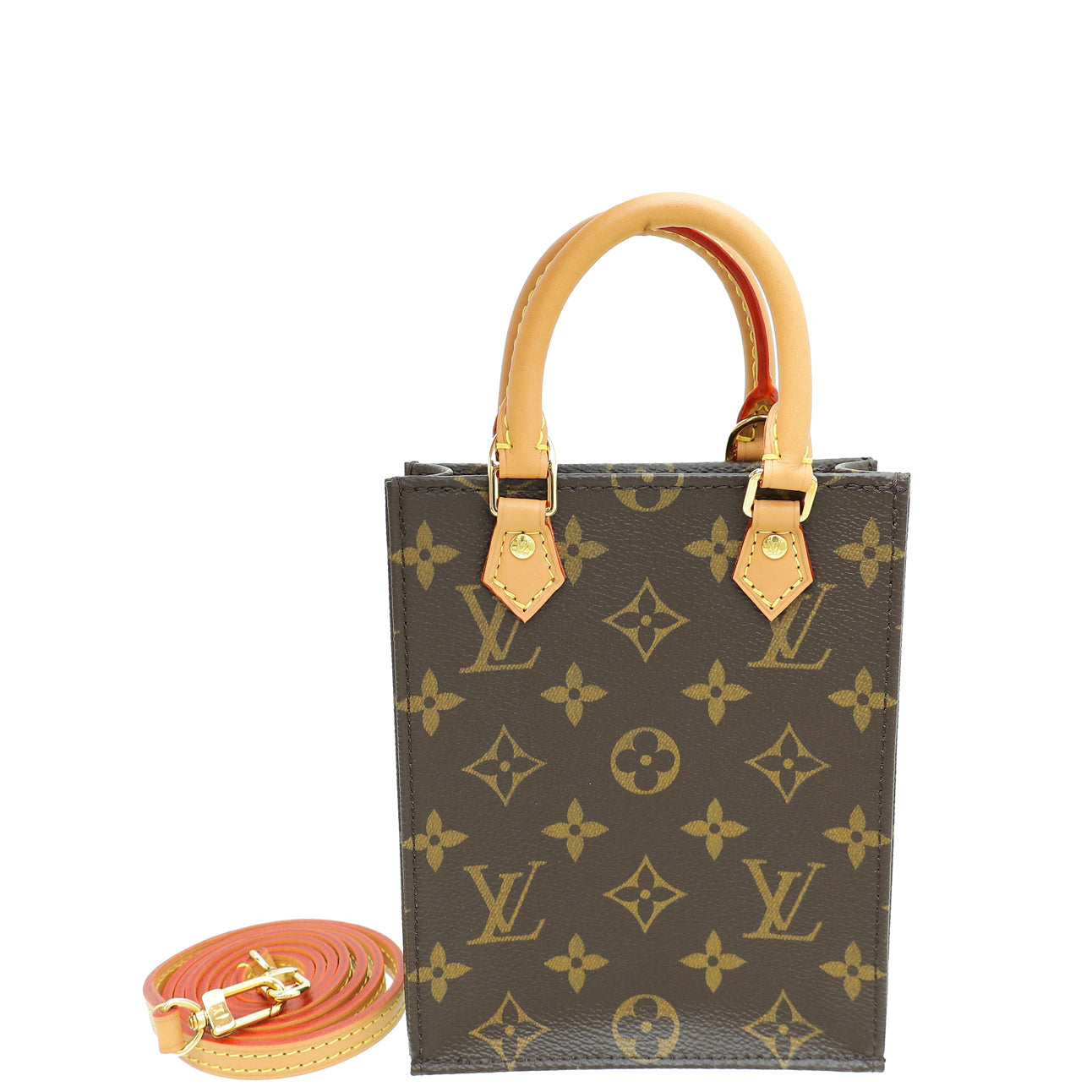 Louis Vuitton Brown Monogram Petit Sac Plat Bag-Louis Vuitton-THE CLOSET