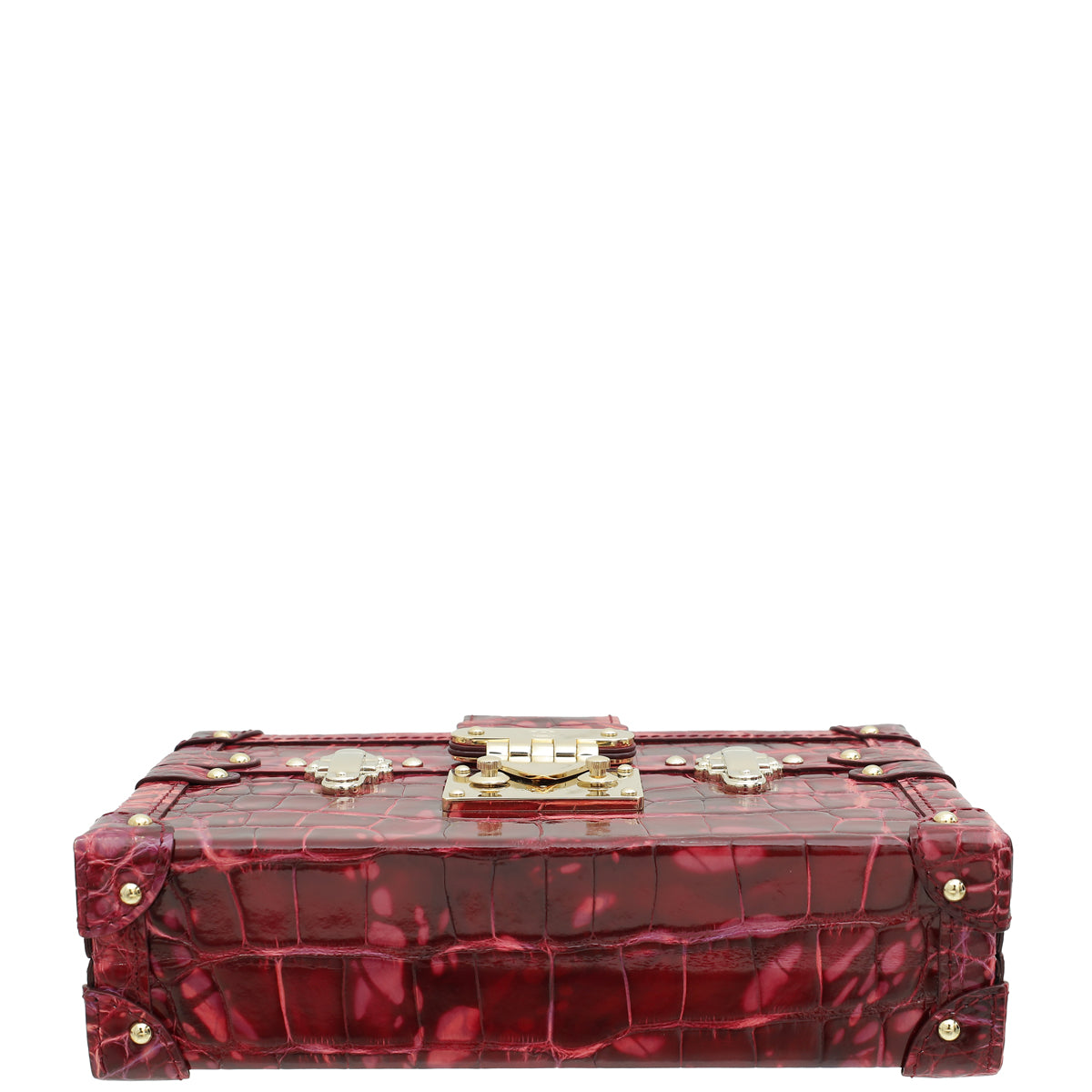 Louis Vuitton Red Shiny Alligator Petite Malle Bag