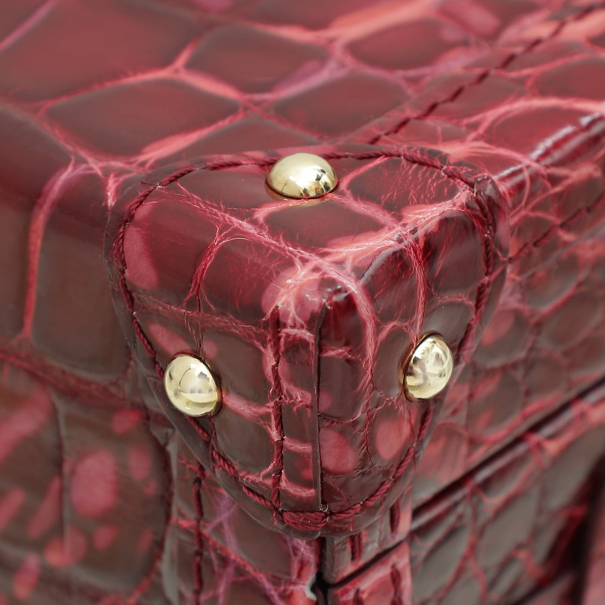 Louis Vuitton Red Shiny Alligator Petite Malle Bag