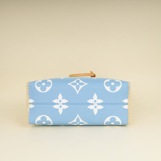 Louis Vuitton Blue By The Pool Onthego GM Portofino Print Raffia Bag