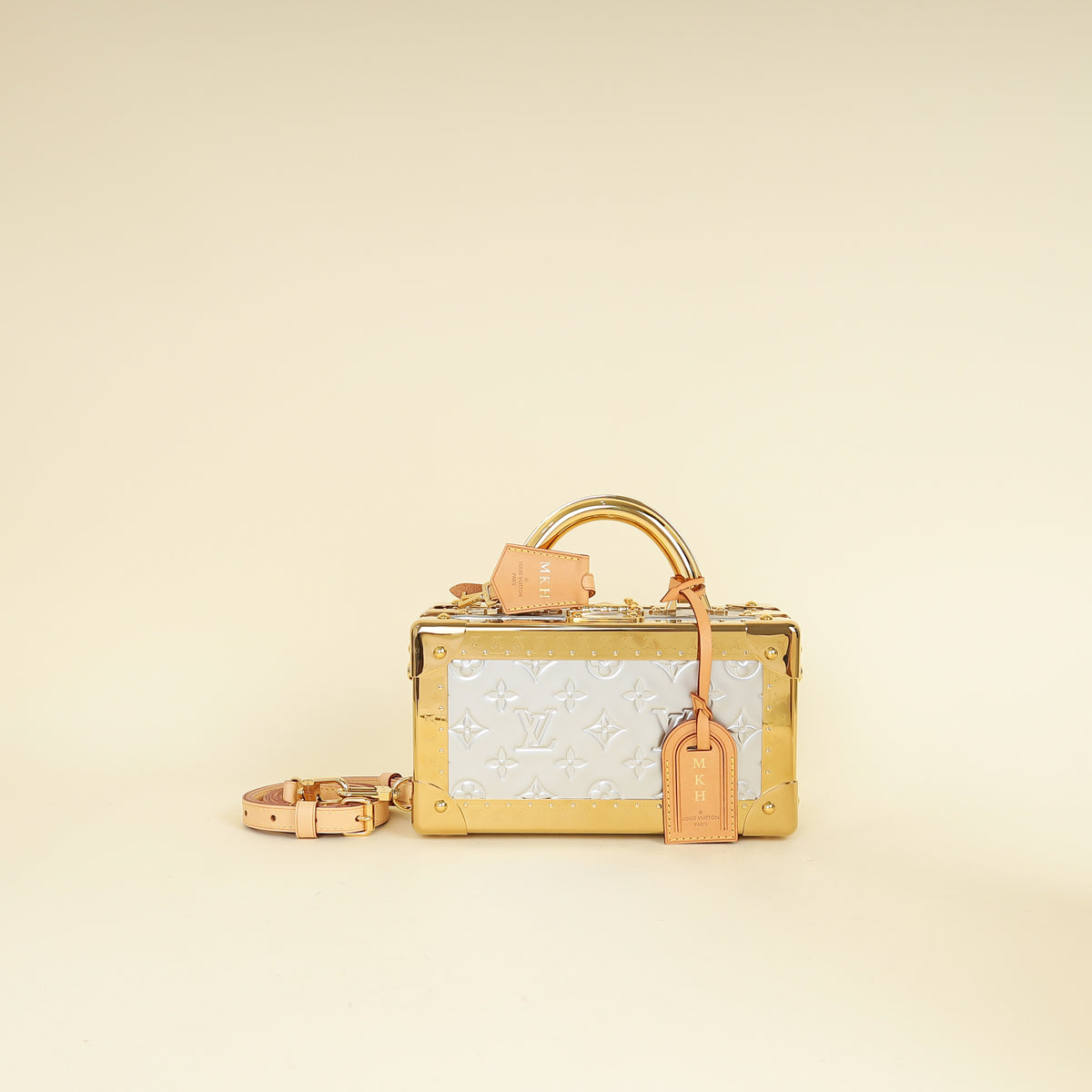 Louis Vuitton Bicolor Monogram Petite Valise Top Handle Trunk w/ MKH Initials