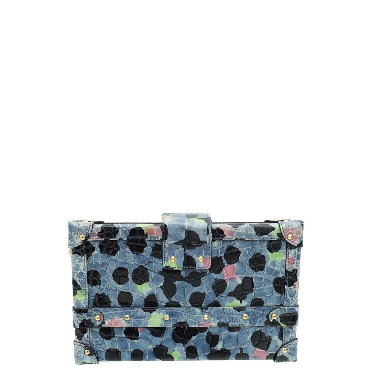 Louis Vuitton Blue Multicolor Painted Alligator Petite Malle Bag-Louis Vuitton-THE CLOSET