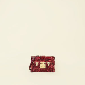 Louis Vuitton Red Shiny Alligator Petite Malle Bag