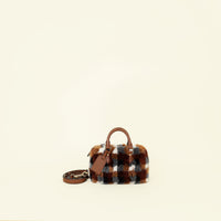 Louis Vuitton Cognac Multicolor Mink Fur Damier Nano Speedy Bandouliere Bag