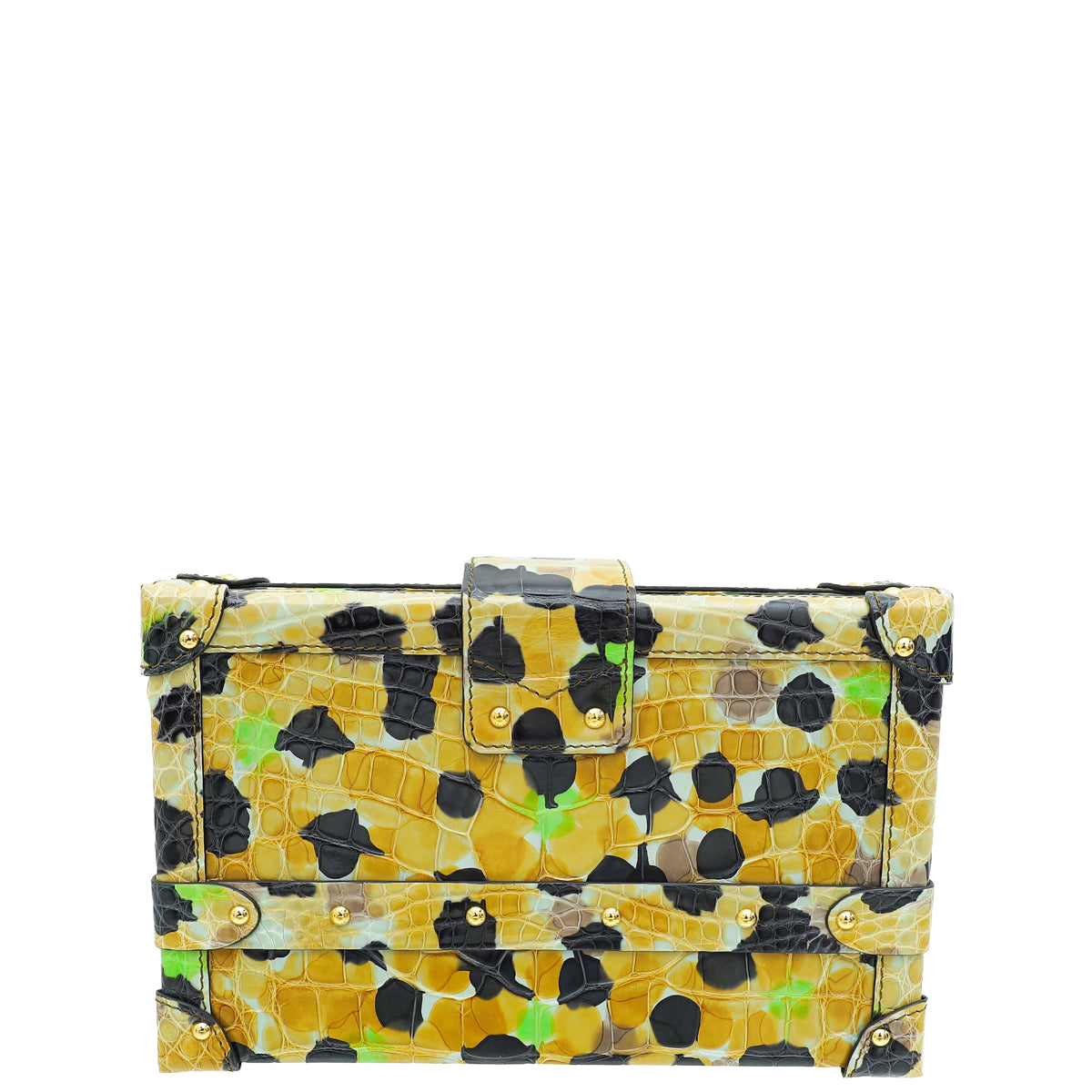 Louis Vuitton Yellow Multicolor Painted Alligator Petite Malle Bag-Louis Vuitton-THE CLOSET