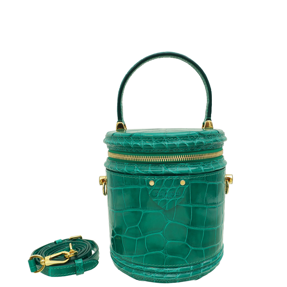 Louis Vuitton Emeralde Green Crocodilian Shiny Alligator Cannes Bag