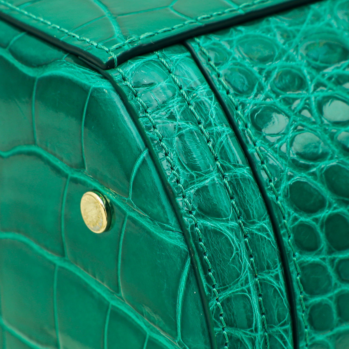 Louis Vuitton Emeralde Green Crocodilian Shiny Alligator Cannes Bag