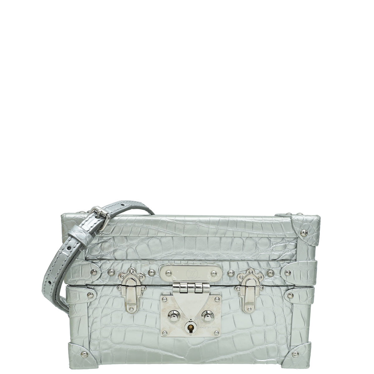 Louis Vuitton Silver Alligator Petite Malle Bag-Louis Vuitton-THE CLOSET