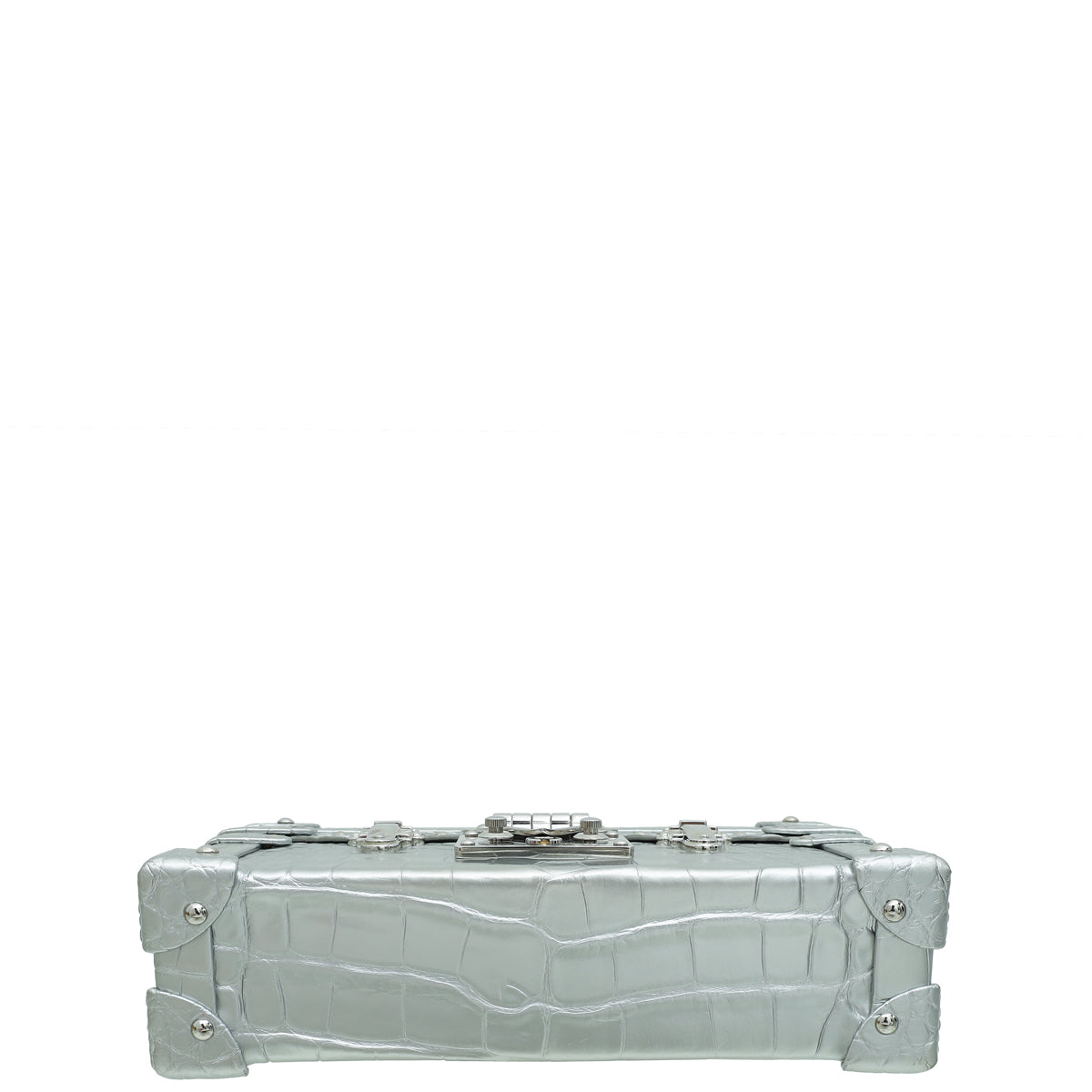 Louis Vuitton Silver Alligator Petite Malle Bag