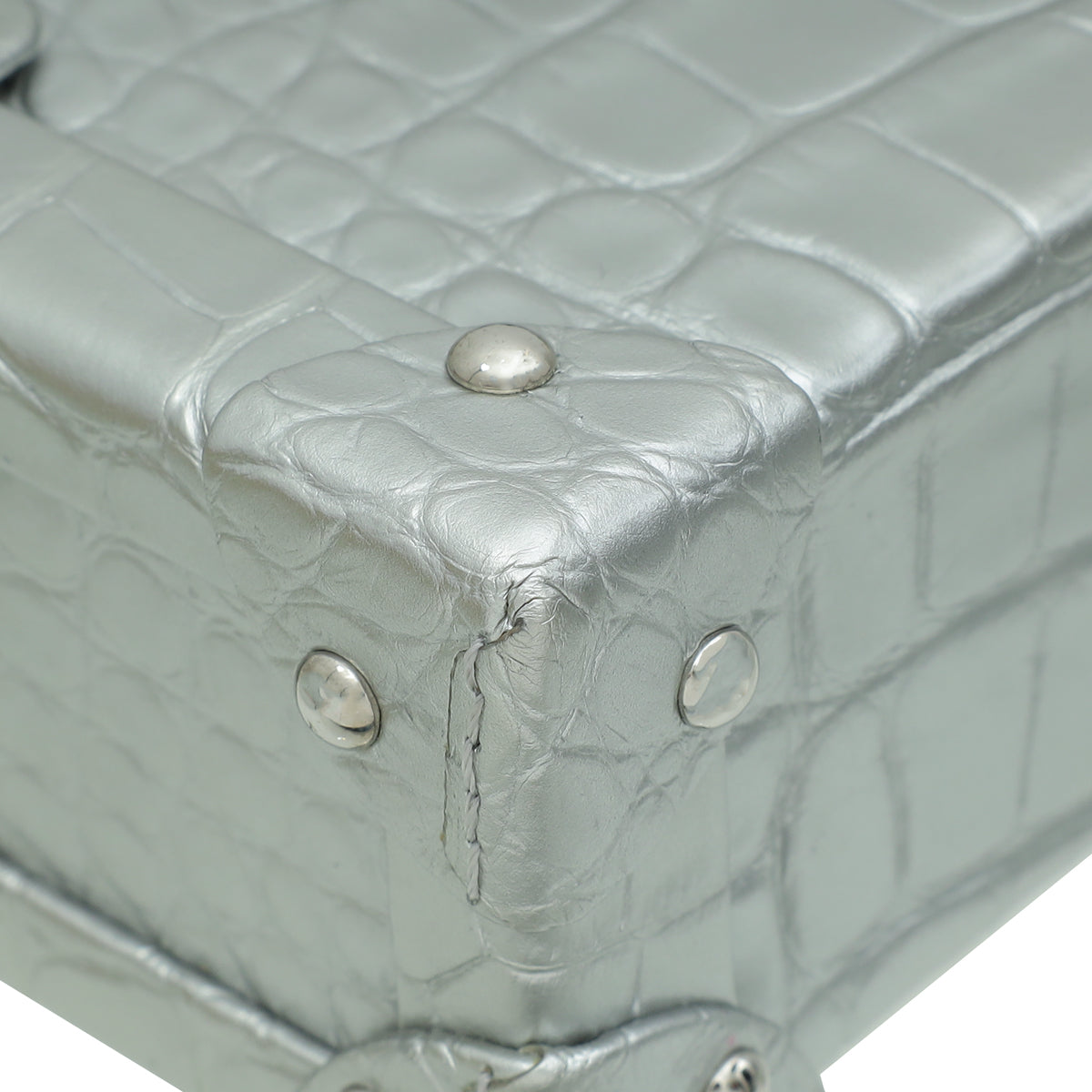 Louis Vuitton Silver Alligator Petite Malle Bag
