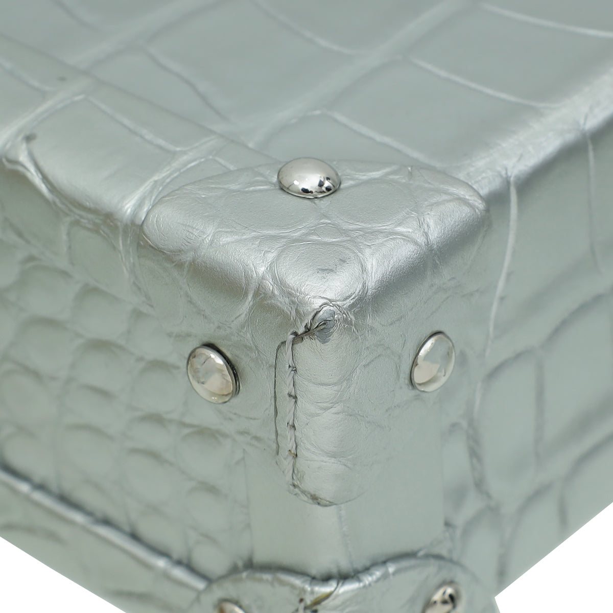 Louis Vuitton Silver Alligator Petite Malle Bag