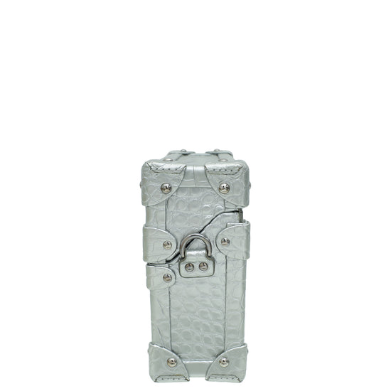 Load image into Gallery viewer, Louis Vuitton Silver Alligator Petite Malle Bag
