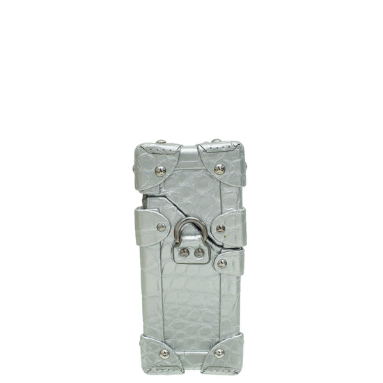 Load image into Gallery viewer, Louis Vuitton Silver Alligator Petite Malle Bag
